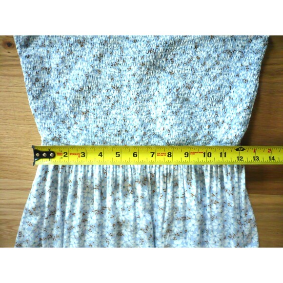 Aakkaa Smocked Tube Maxi Floral Dress S Cottagecore Garden Girl Boho Cowgirl - Picture 10 of 15